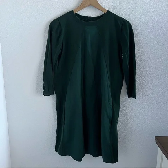 dark green dresses for wedding guest with sleeves PRETTYGARDEN Long Sleeve Dress for Women Fall Eyelet Mock Neck A Line main image 1